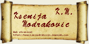 Ksenija Modraković vizit kartica